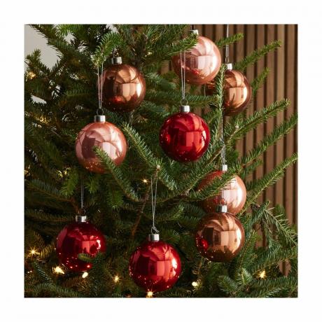 Ornamenti natalizi tonali rosa