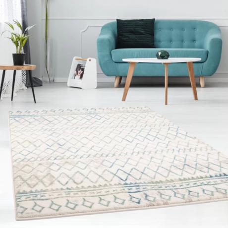 Skandinaviški kilimėliai yra teisingas mėlynas kilimas