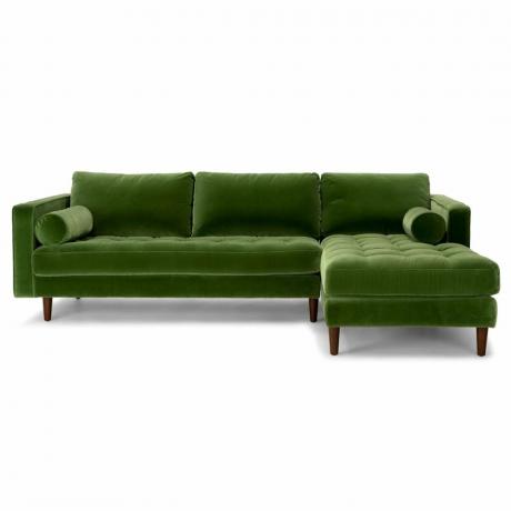 أريكة مقطعية خضراء سفين من المادة