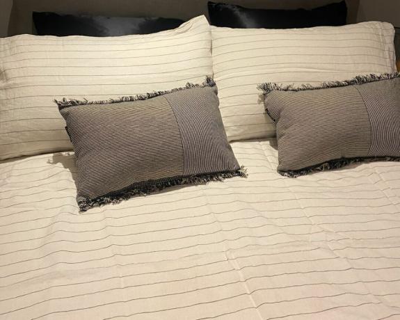 Το κρεβάτι της Louises με κλινοσκεπάσματα μεταμόρφωσε το στρώμα της που νοικιάστηκε