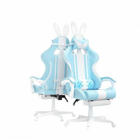 To blå og hvide gaming stole