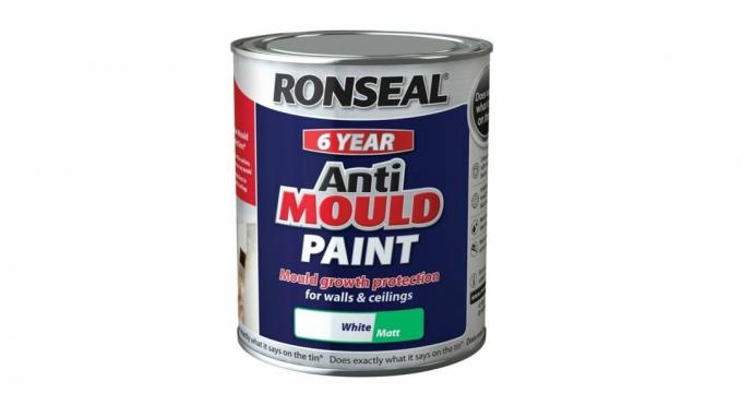 Geriausi vonios dažai blogai vėdinamoms patalpoms: „Ronseal Anti Mold Paint“