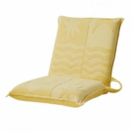 כיסא נוח מבד מגבת בצבע צהוב פסטל