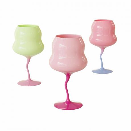 Bicchieri da vino ondulati color pastello
