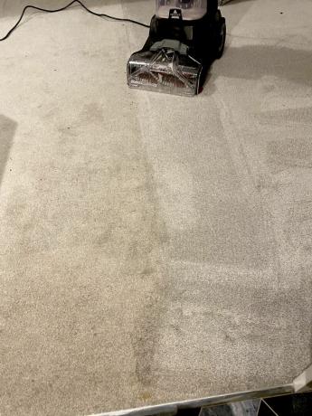 halb gereinigter Teppich