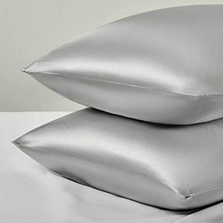 重ね合わせた最高のシルク枕カバー シルバー