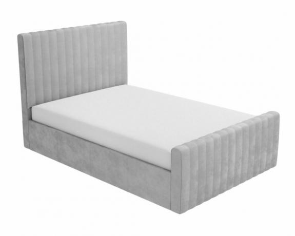Furniture123 Khloe Double Side Ottoman Bed in Silver Grey Velvet ritagliato immagine