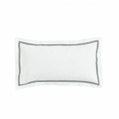 Baltas pagalvės užvalkalas su juoda apdaila