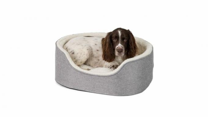 Hewan Peliharaan di Rumah Linen Grey Oval Dog Bed