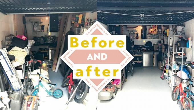 アンナ・モーリーのガレージ整理前と後の写真