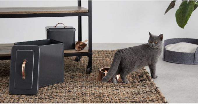 Made.com ha prodotto un'elegante gamma di letti, coperte, ciotole, case e borse per animali domestici