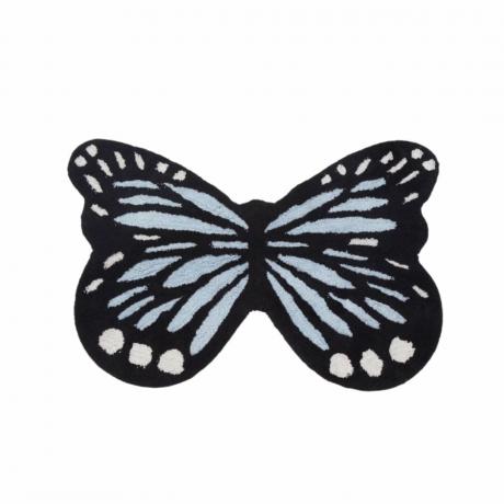 Ein blau-schwarzer Schmetterlingsteppich