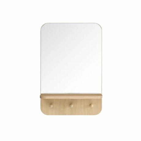 Pravokotno leseno stensko ogledalo
