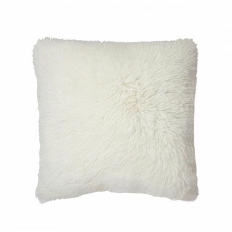 Pūkuota balta pagalvė