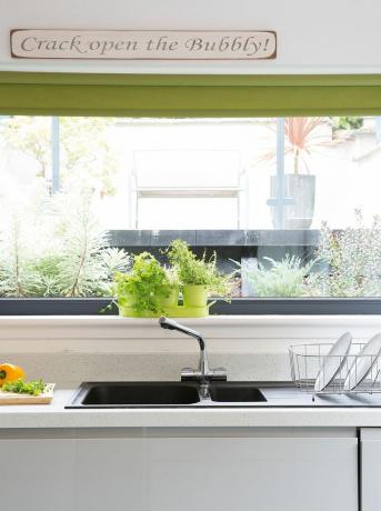 Heather y Jim Stewart unificaron su casa y jardín con una cocina comedor de planta abierta