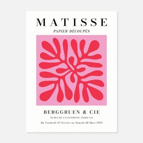 Poster roz Matisse pe fond alb