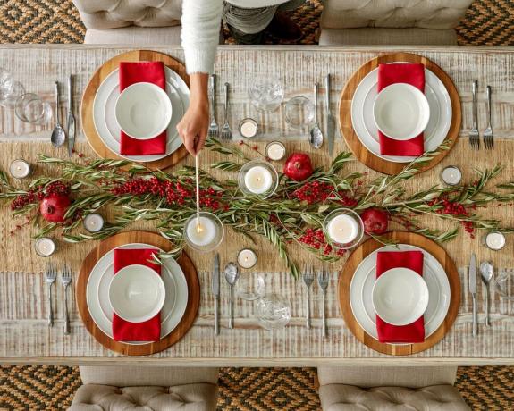 طاولات طعام عيد الميلاد العلوية