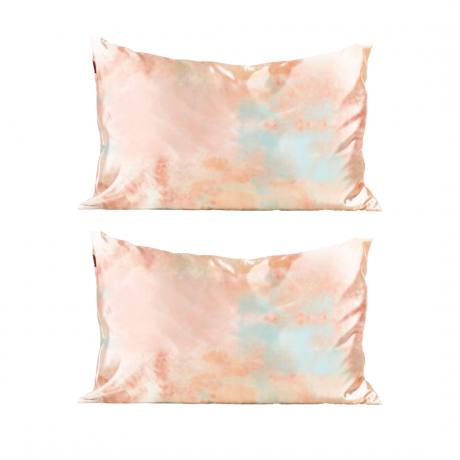 Двойка сатенени калъфки за възглавници с багрилна боя в пастелни нюанси