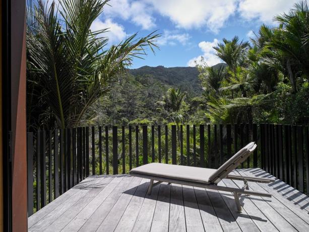 New Zealand strandhytte på terrassen
