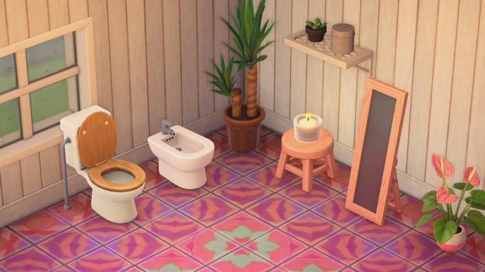 Animal Crossing: ใช้กระเบื้องห้องน้ำหนา (แต่ให้ผนังเรียบ)