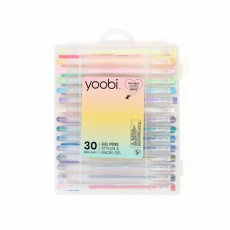 En pakke med 30 farverige gelpenne